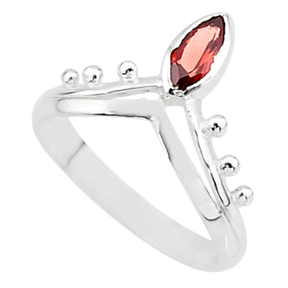 925 sterling silver 1.62cts natural red garnet solitaire ring size 8 t7549