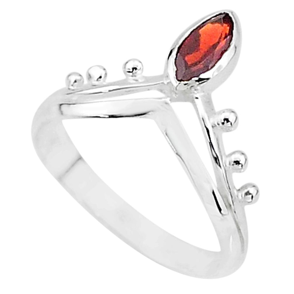 925 sterling silver 1.65cts natural red garnet solitaire ring size 9 t7547