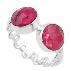 ver 5.76cts natural red ruby round ring jewelry size 7 t57982