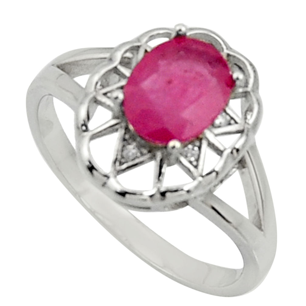 LAB 925 sterling silver 2.21cts natural red ruby topaz ring jewelry size 9 c10017