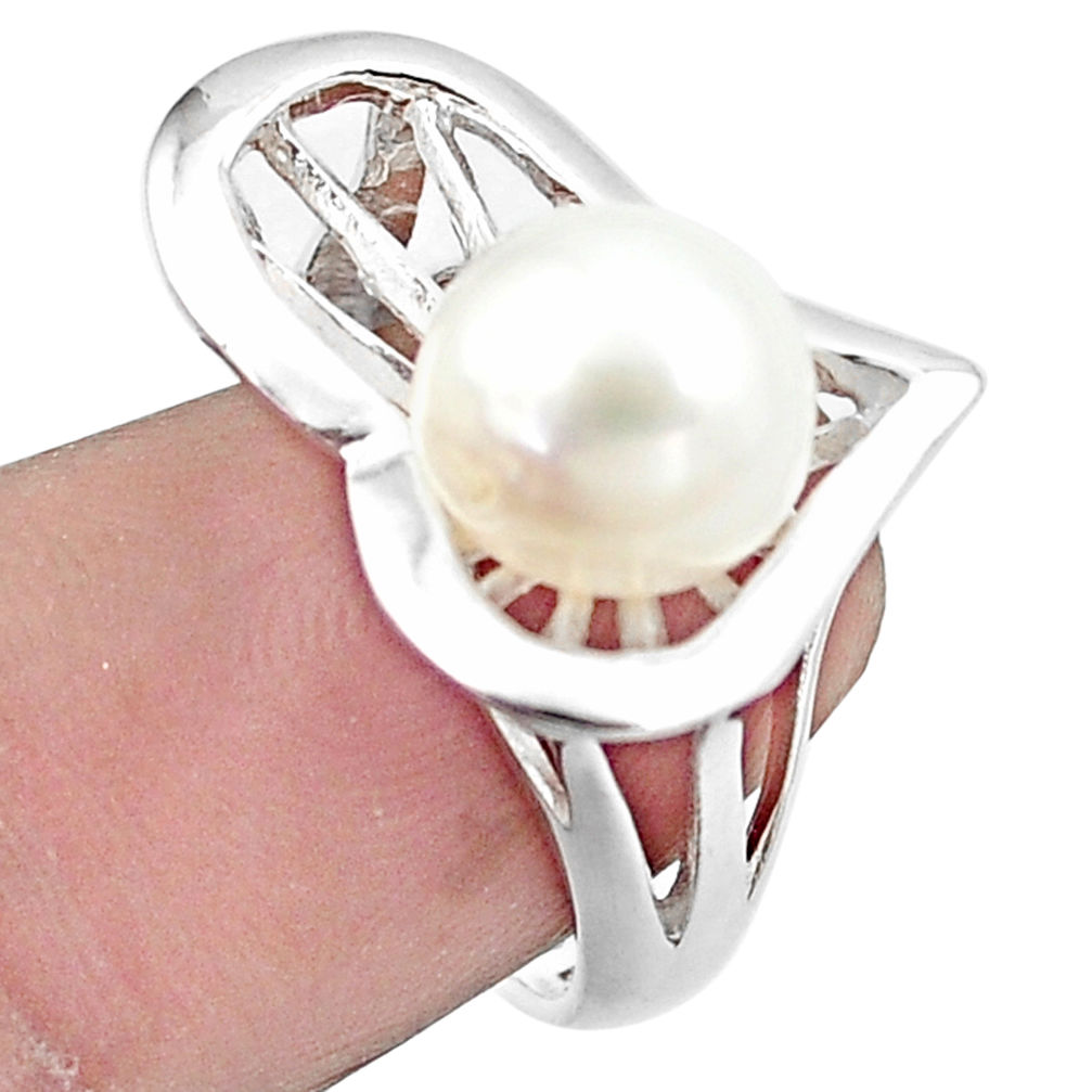 925 sterling silver 0.06cts natural white pearl heart pendant jewelry c23887