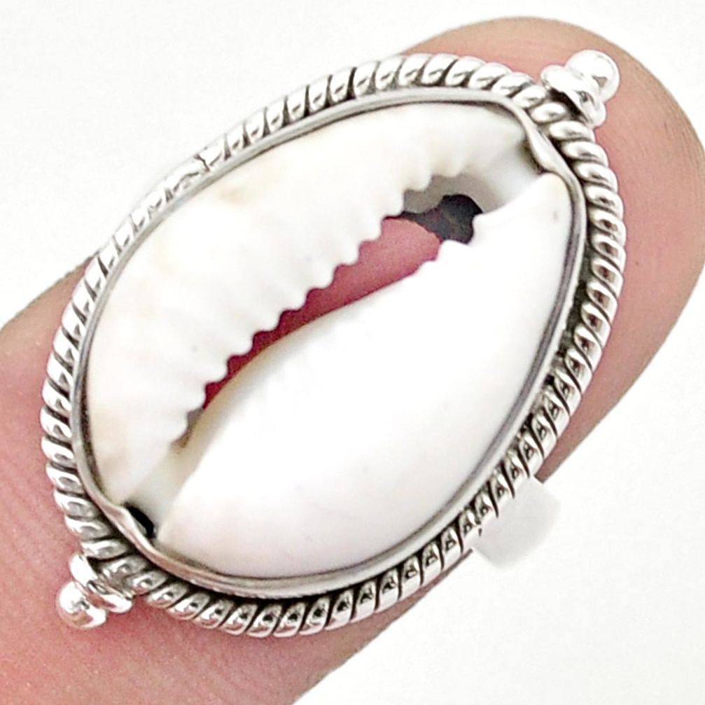 925 sterling silver 12.52cts natural white shell ring jewelry size 7.5 u37910