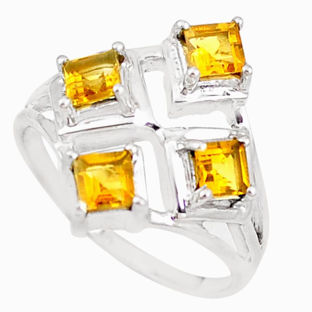 925 sterling silver 3.01cts natural yellow citrine ring jewelry size 8 p18545