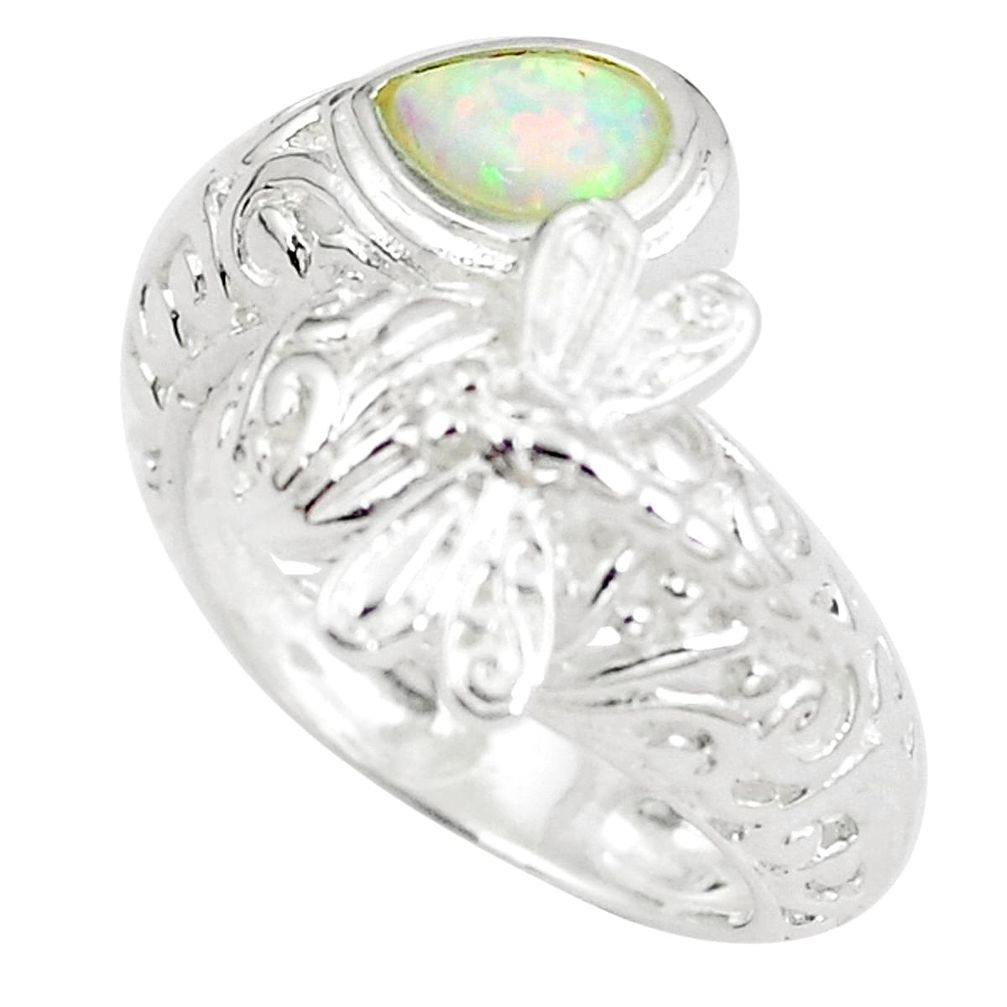 925 sterling silver 1.15cts pink australian opal (lab) ring size 8 a89273 c24418