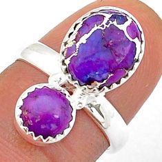 925 sterling silver 5.54cts purple copper turquoise ring jewelry size 7 u84022