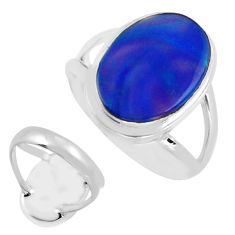 925 sterling silver 4.13cts solitaire aurora opal ring jewelry size 5.5 y26970