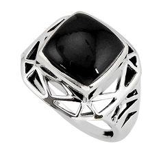 925 sterling silver 5.33cts solitaire natural black onyx ring size 7 y73423