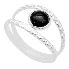 925 sterling silver 1.25cts solitaire natural black onyx ring size 7.5 u67767