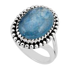 925 sterling silver 9.39cts solitaire natural blue aquamarine ring size 8 y65436
