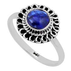 925 sterling silver 1.02cts solitaire natural blue kyanite ring size 5.5 n40778