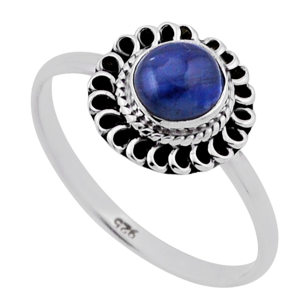 925 sterling silver 0.96cts solitaire natural blue kyanite ring size 7 n45803