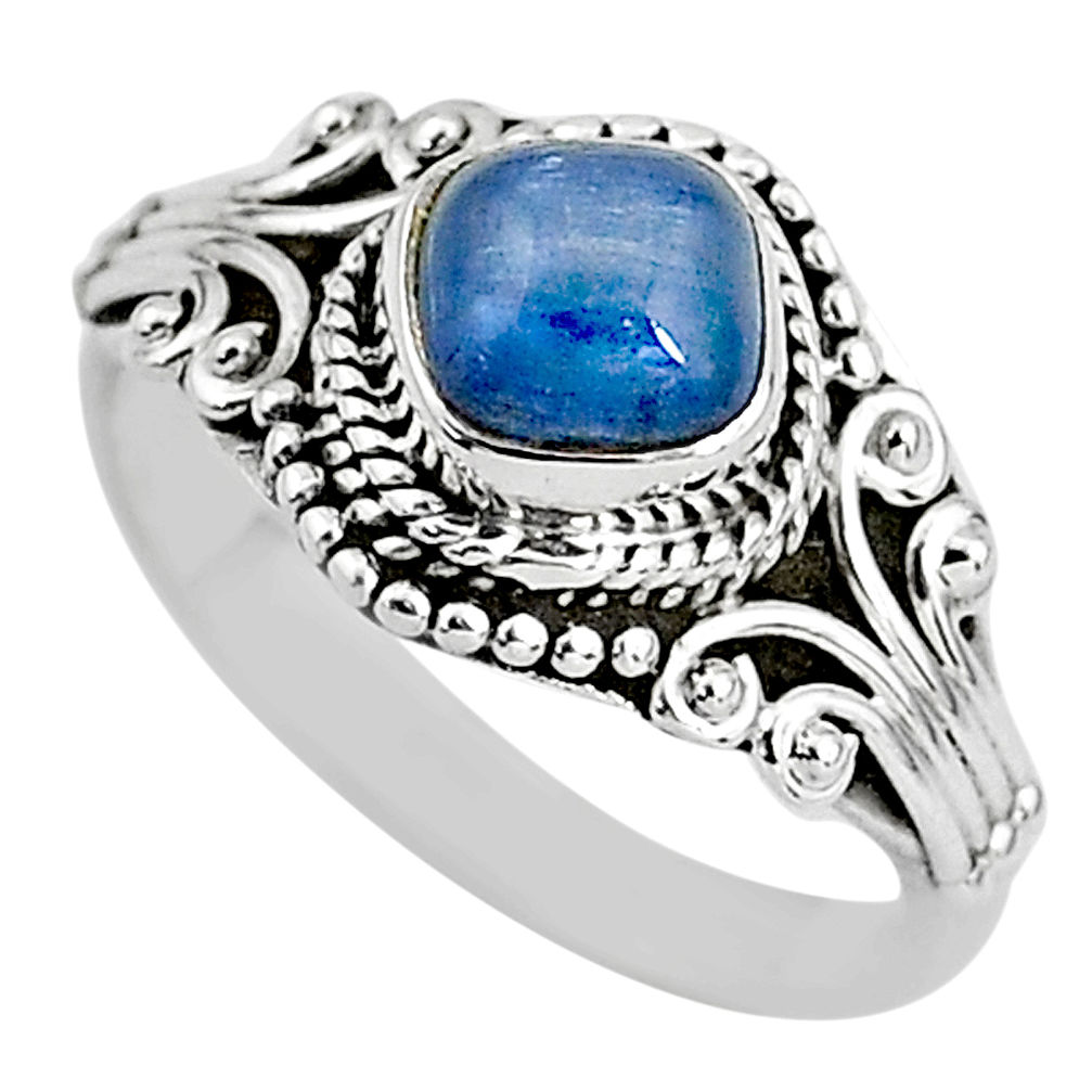 925 sterling silver 1.39cts solitaire natural blue kyanite ring size 7 t2393