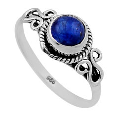925 sterling silver 0.97cts solitaire natural blue kyanite ring size 8 n46064