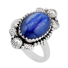 925 sterling silver 6.19cts solitaire natural blue kyanite ring size 8 y82935