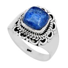925 sterling silver 3.29cts solitaire natural blue kyanite ring size 6.5 y6720