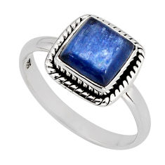925 sterling silver 3.05cts solitaire natural blue kyanite ring size 8.5 y75143
