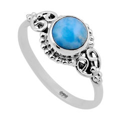 925 sterling silver 2.35cts solitaire natural blue larimar ring size 8.5 n47879
