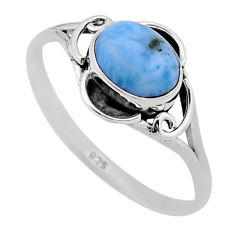 925 sterling silver 2.04cts solitaire natural blue larimar ring size 9 n47266