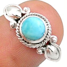 925 sterling silver 1.05cts solitaire natural blue larimar ring size 7.5 u15426