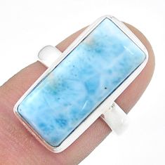 925 sterling silver 10.34cts solitaire natural blue larimar ring size 6.5 u48031