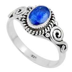 925 sterling silver 1.40cts solitaire natural blue sapphire ring size 8 u19669