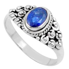 925 sterling silver 1.54cts solitaire natural blue sapphire ring size 9 u19699