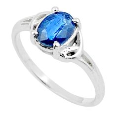 925 sterling silver 1.99cts solitaire natural blue sapphire ring size 9 u20196