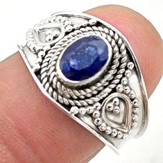 925 sterling silver 1.44cts solitaire natural blue sapphire ring size 7.5 t75390