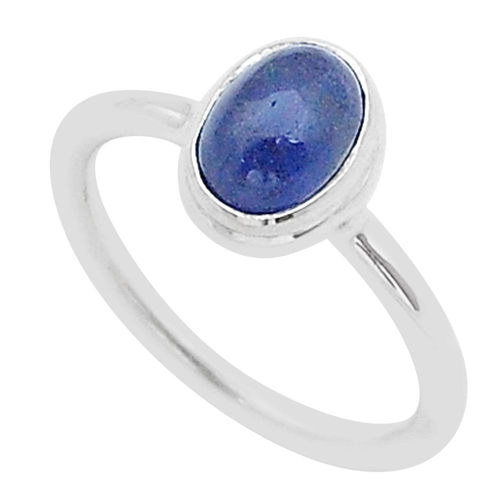 925 sterling silver 1.99cts solitaire natural blue tanzanite ring size 6 u60796