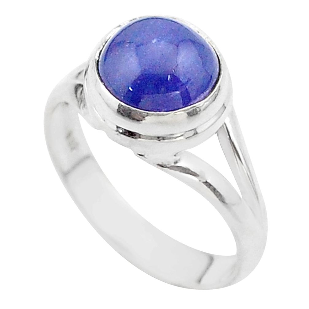 925 sterling silver 5.11cts solitaire natural blue tanzanite ring size 7 t44706