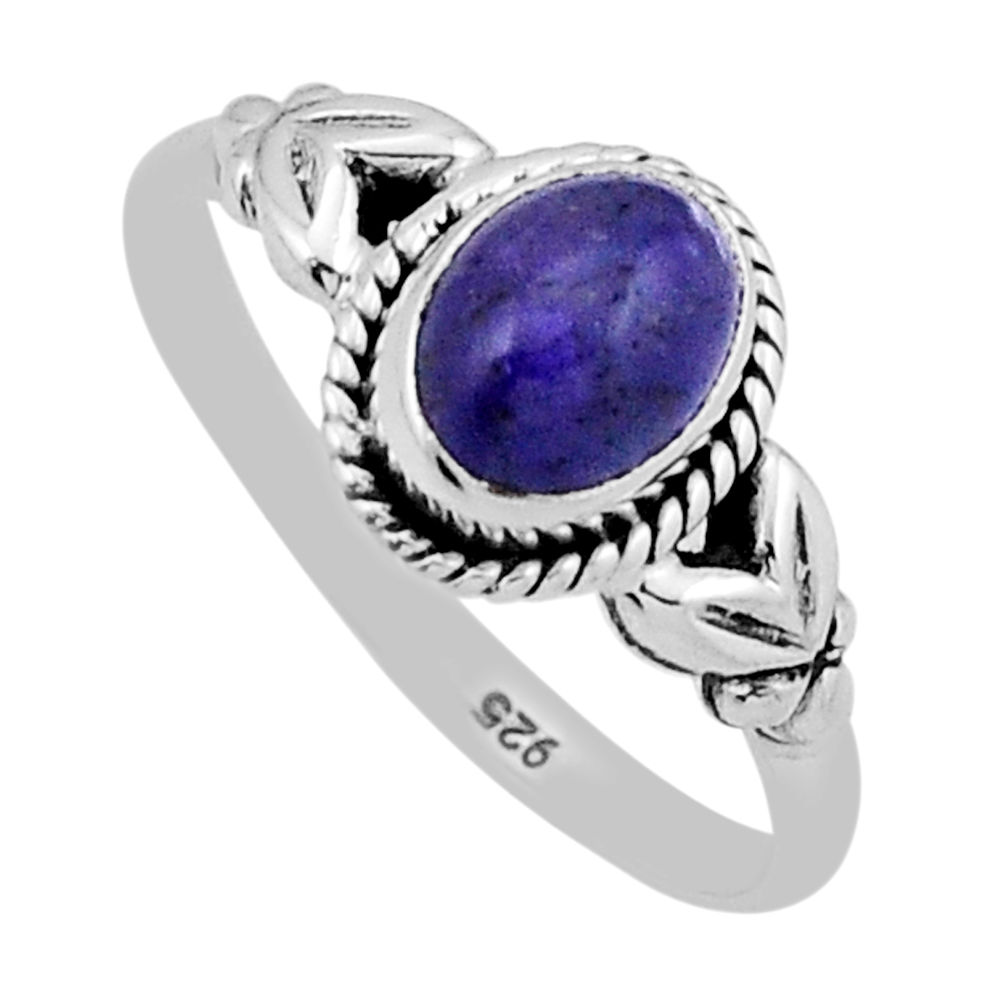 925 sterling silver 2.23cts solitaire natural blue tanzanite ring size 8 n45058