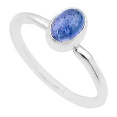 925 sterling silver 1.48cts solitaire natural blue tanzanite ring size 8 u42487