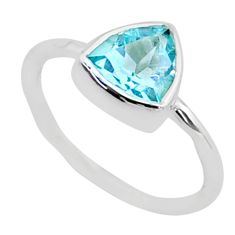 925 sterling silver 2.73cts solitaire natural blue topaz ring size 7 t78584