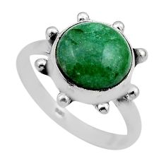 925 sterling silver 4.89cts solitaire natural green emerald ring size 7 y89315