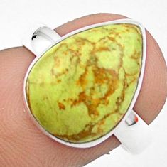 925 sterling silver 7.24cts solitaire natural green gaspite ring size 7 u12423