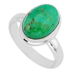 925 sterling silver 6.32cts solitaire natural green opaline ring size 8.5 y68376
