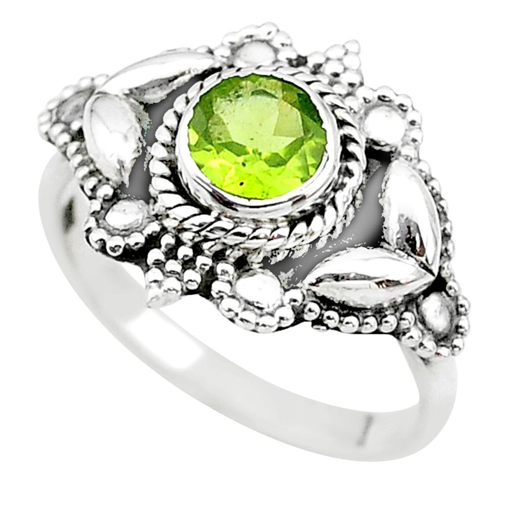 925 sterling silver 1.24cts solitaire natural green peridot ring size 7 t19892