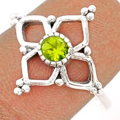 925 sterling silver 0.45cts solitaire natural green peridot ring size 9 t84147
