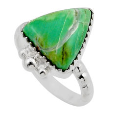925 sterling silver 6.72cts solitaire natural green variscite ring size 7 y88569