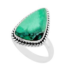 925 sterling silver 6.58cts solitaire natural green variscite ring size 8 y64648