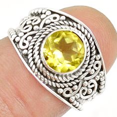 925 sterling silver 2.43cts solitaire natural lemon topaz ring size 7 u87806