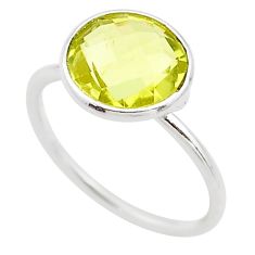 925 sterling silver 4.67cts solitaire natural lemon topaz ring size 7.5 t70567