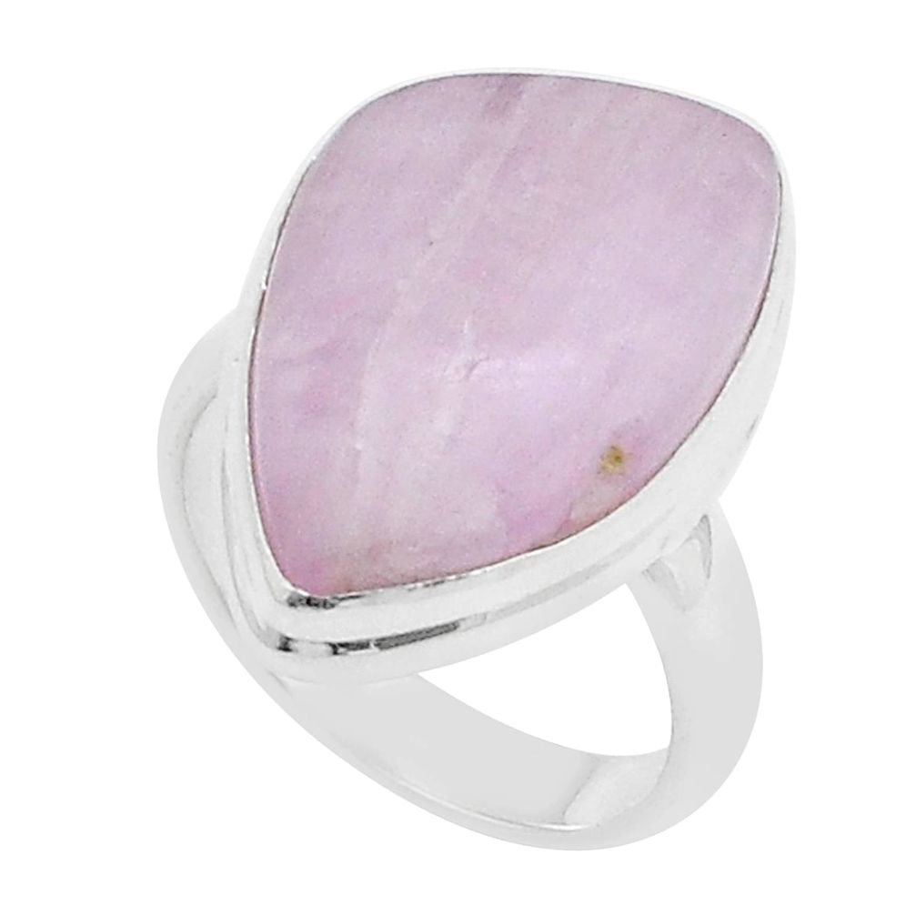 925 sterling silver 11.58cts solitaire natural pink kunzite ring size 5 u73983