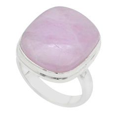 925 sterling silver 12.46cts solitaire natural pink kunzite ring size 6 u73978