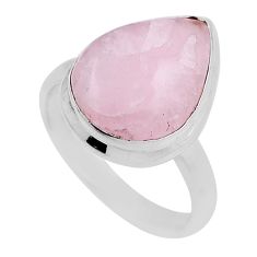 925 sterling silver 8.09cts solitaire natural pink kunzite ring size 7 n27447