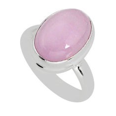 925 sterling silver 6.54cts solitaire natural pink kunzite ring size 6.5 y75103