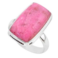 925 sterling silver 12.83cts solitaire natural pink petalite ring size 9 t39139
