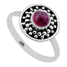 925 sterling silver 0.73cts solitaire natural pink tourmaline ring size 6 n46067