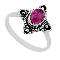 925 sterling silver 1.44cts solitaire natural pink tourmaline ring size 6 n48174