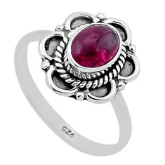 925 sterling silver 1.52cts solitaire natural pink tourmaline ring size 6 n48178